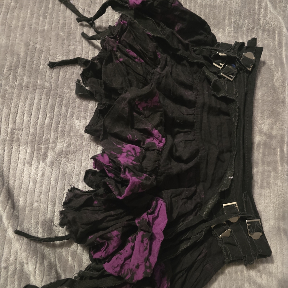 Hot Topic Black and Purple Layered TatwrSkirt